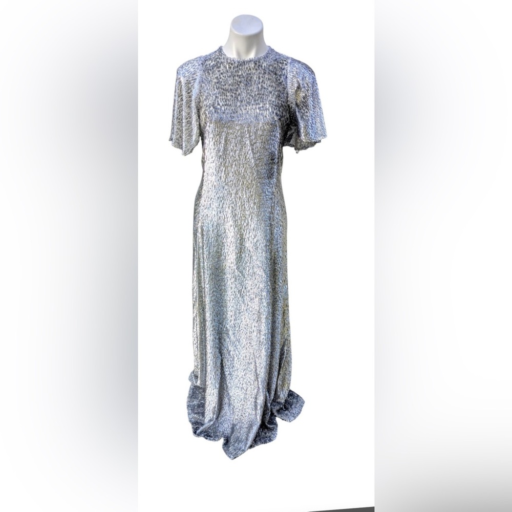The Vampire’s Wife Midnight Tremors Silver Evening Gown Size 2 4 - Picture 4 of 7